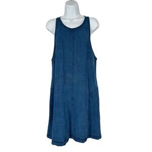 Wilfred Linen Lyocell Blend Dress Indigo Blue Coastal Beachy Boho Large